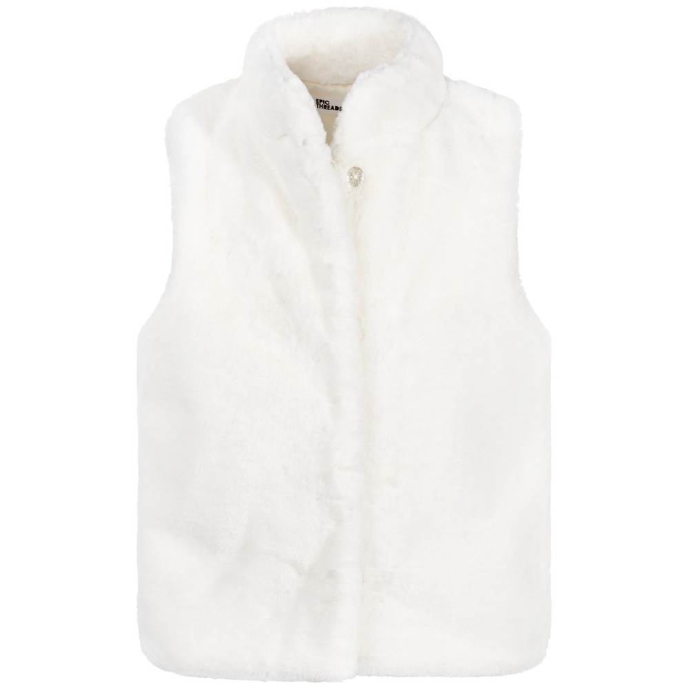 Epic‎ Threads Big Girls Faux Fur Vest, Angel White Size XL